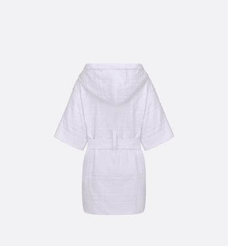 Dior Chez Moi Short Hooded Dressing Gown White 